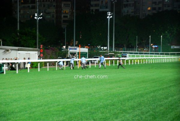 Quickly Cleaning & Repairing The Track @ Happy Valley Racecourse, Hong Kong